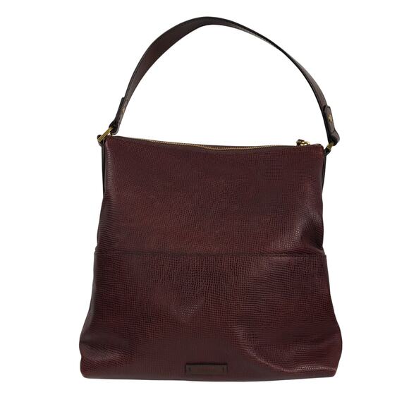 Fossil Handbags - Fossil Amelia Hobo Bag Brown Leather Shoulder Purse Medium Leather Handbag Boho